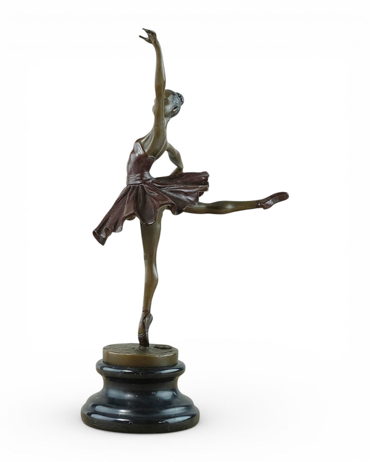 Elegant bronze sculpture of a graceful ballerina