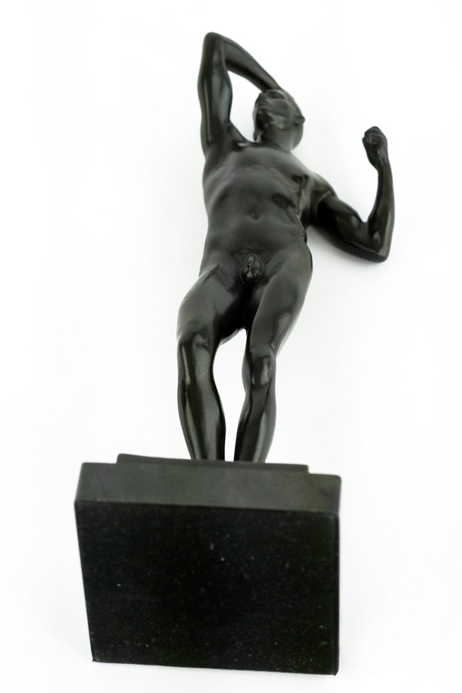 Bronze sculpture of a posing male after Rodin