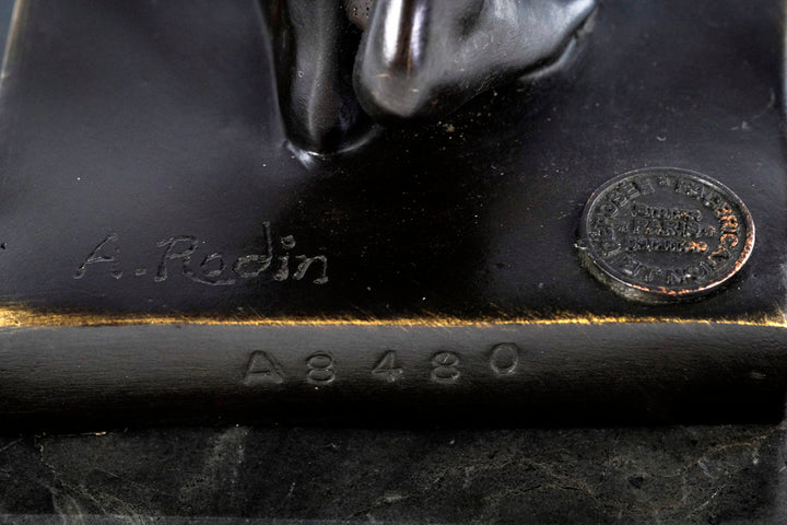 Bronze sculpture of a posing male after Rodin