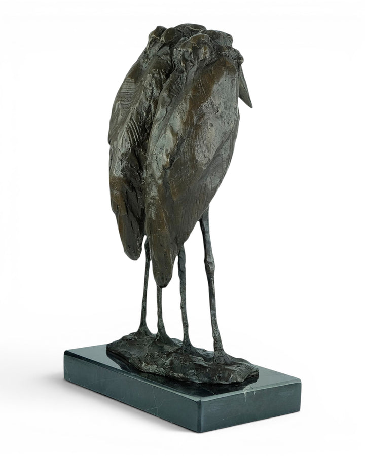 Scultura in bronzo di due marabù secondo Rembrandt Bugatti