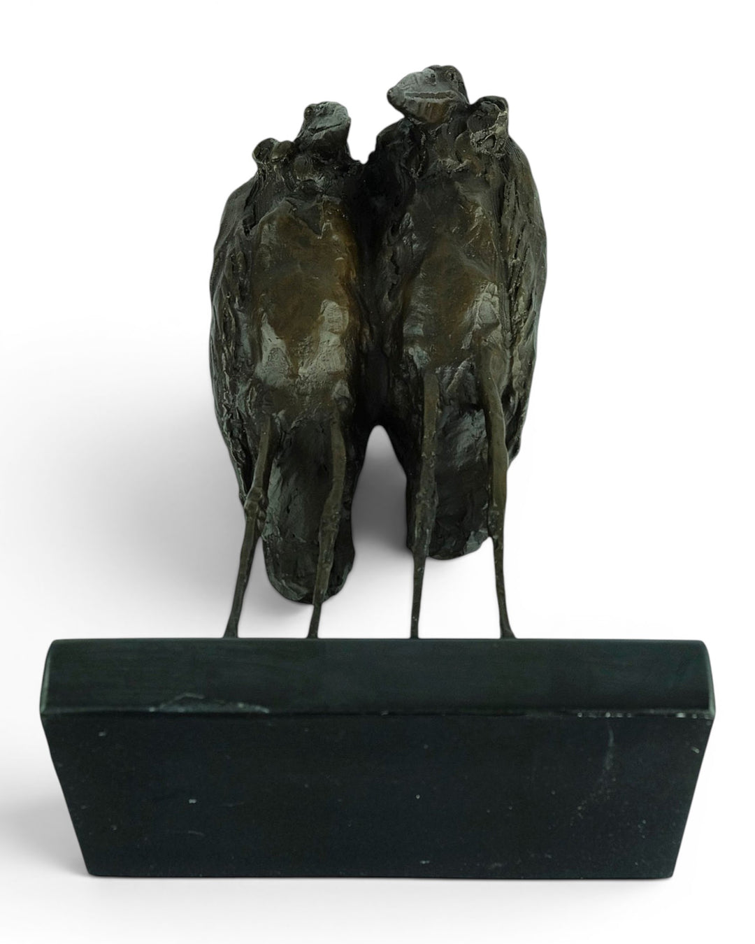 Scultura in bronzo di due marabù secondo Rembrandt Bugatti