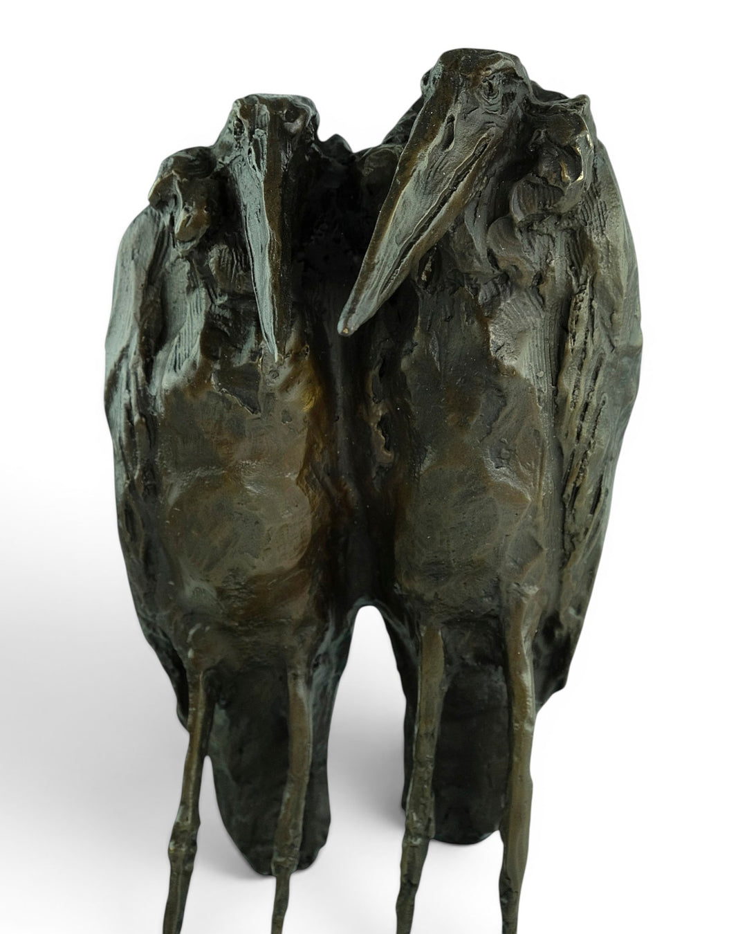 Scultura in bronzo di due marabù secondo Rembrandt Bugatti