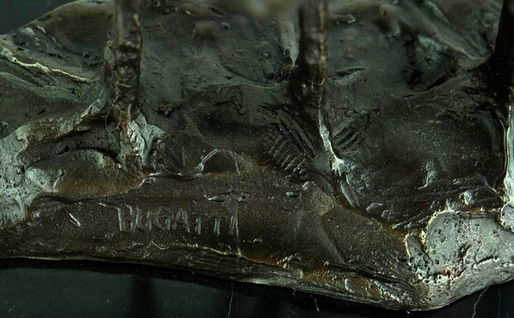 Scultura in bronzo di due marabù secondo Rembrandt Bugatti