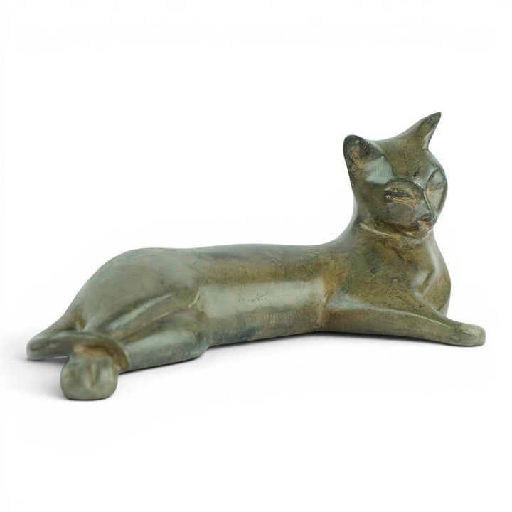 Bronze cat sculpture by Pierre Chenet