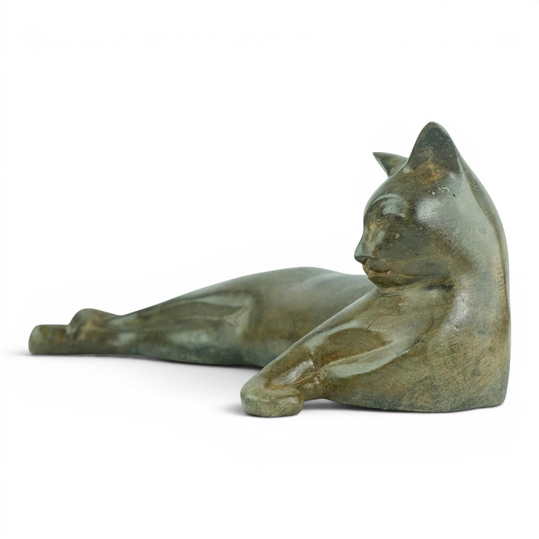 Bronze cat sculpture by Pierre Chenet