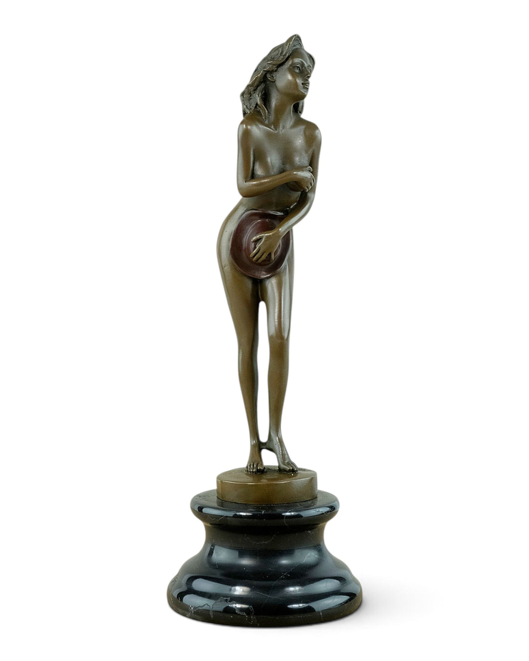 Bronze Sculpture of a Female Nude with Hat