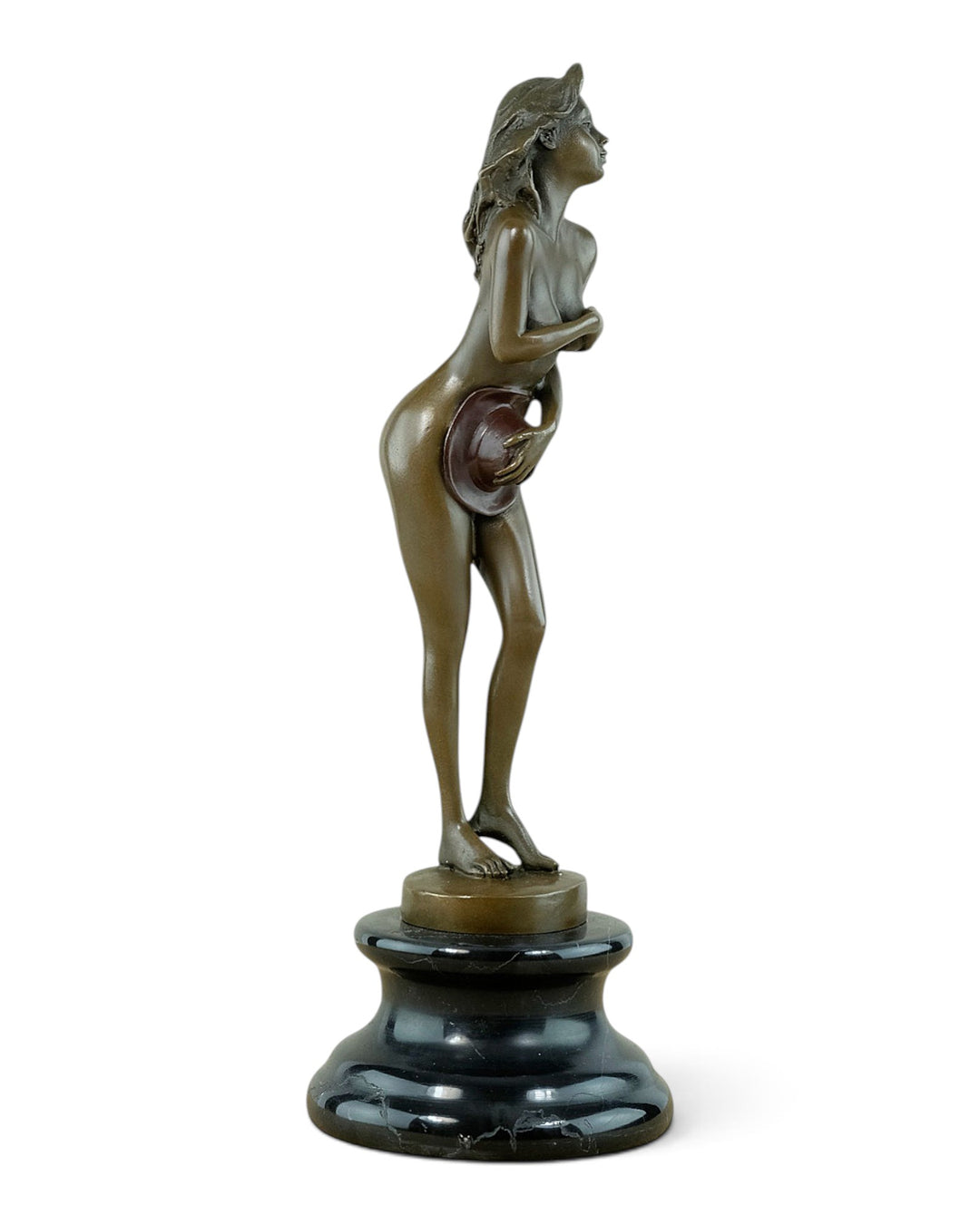 Bronze Sculpture of a Female Nude with Hat
