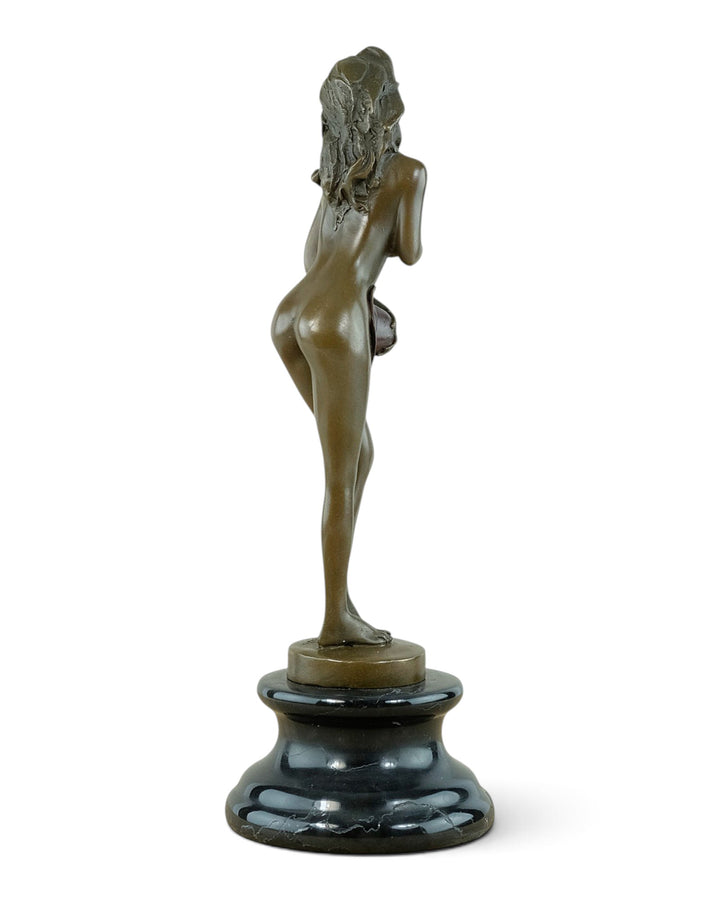 Bronze Sculpture of a Female Nude with Hat