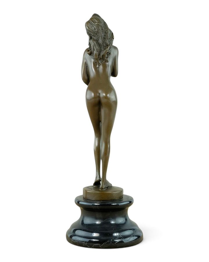 Bronze Sculpture of a Female Nude with Hat