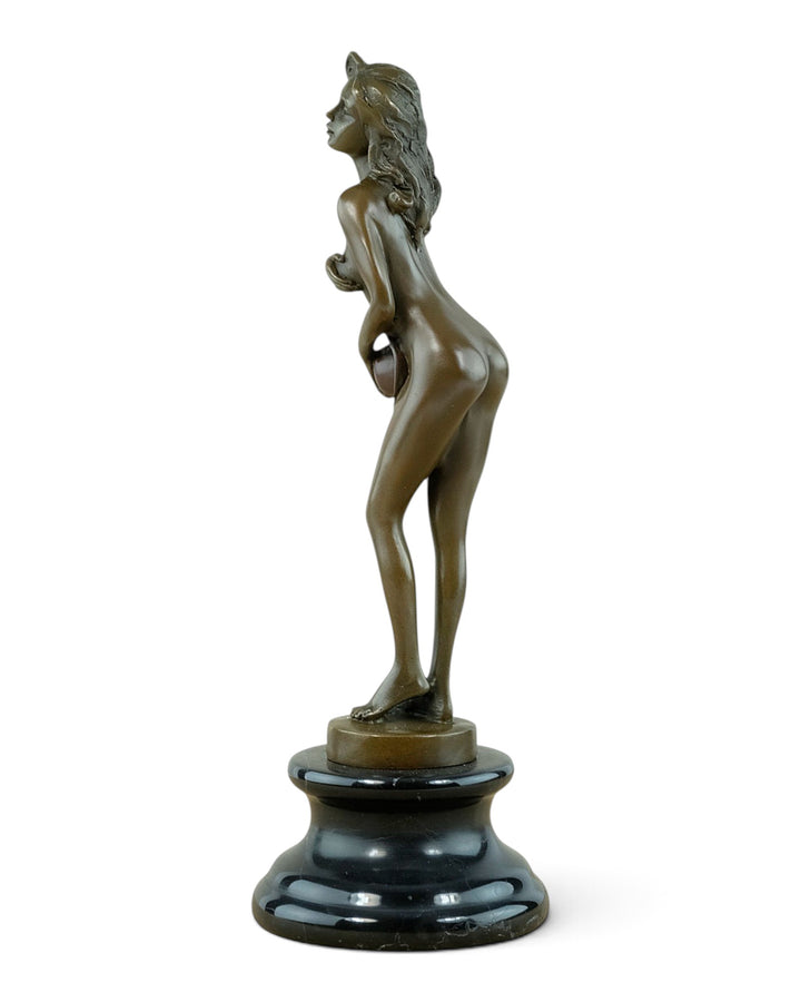 Bronze Sculpture of a Female Nude with Hat