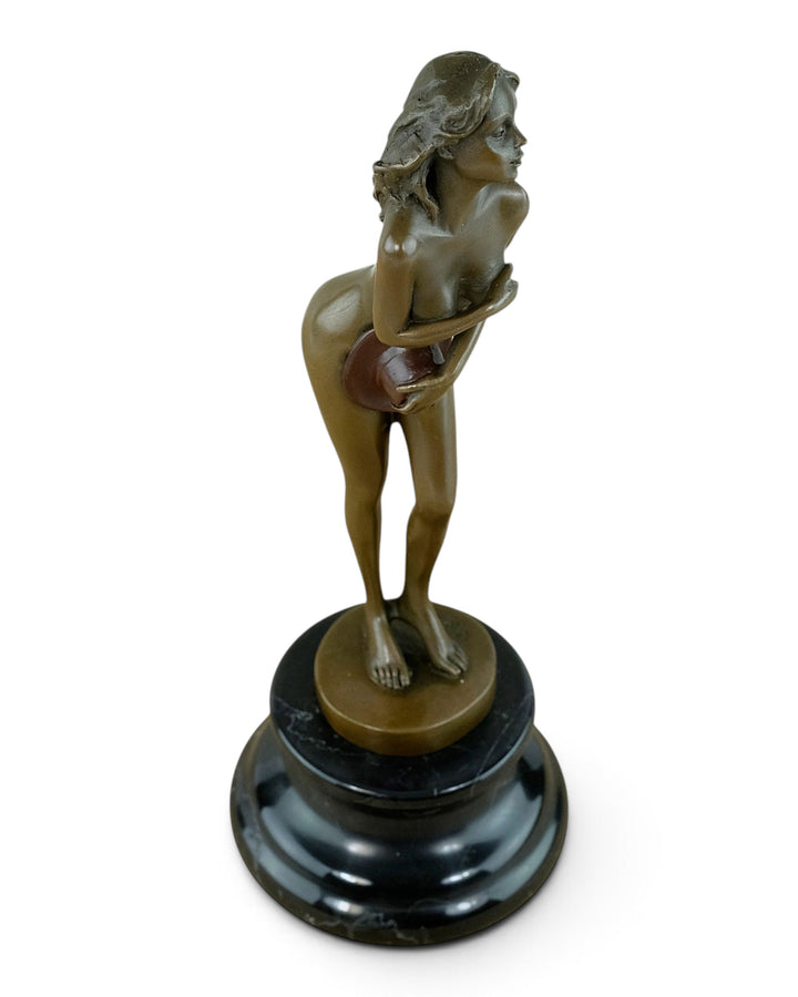 Bronze Sculpture of a Female Nude with Hat
