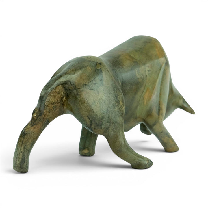 Bronze sculpture of a cubist style bull by the Pierre Chenet foundry