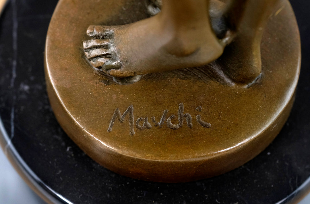 Bronze Sculpture of a Female Nude with Hat