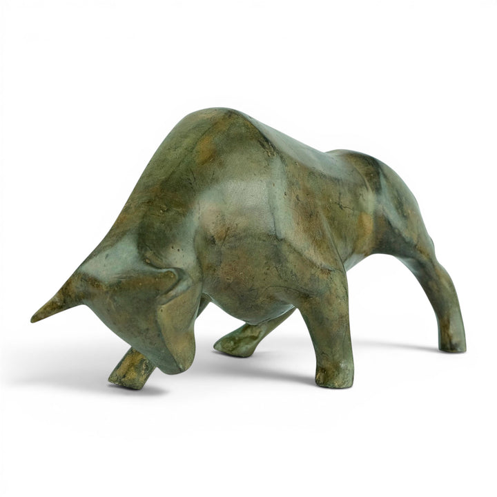 Bronze sculpture of a cubist style bull by the Pierre Chenet foundry