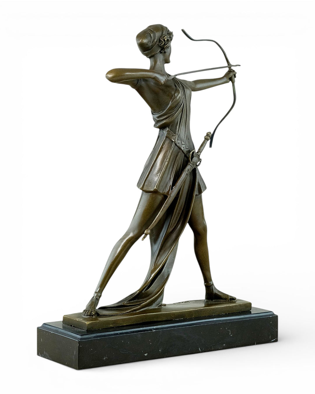 Bronze Diana the Huntress sculpture after Ferdinand Preiss