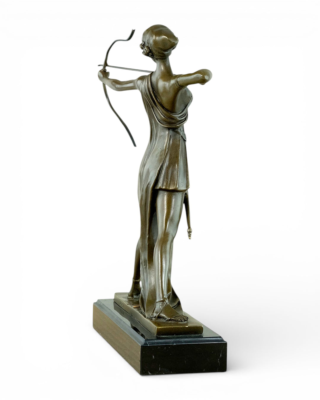 Bronze Diana the Huntress sculpture after Ferdinand Preiss