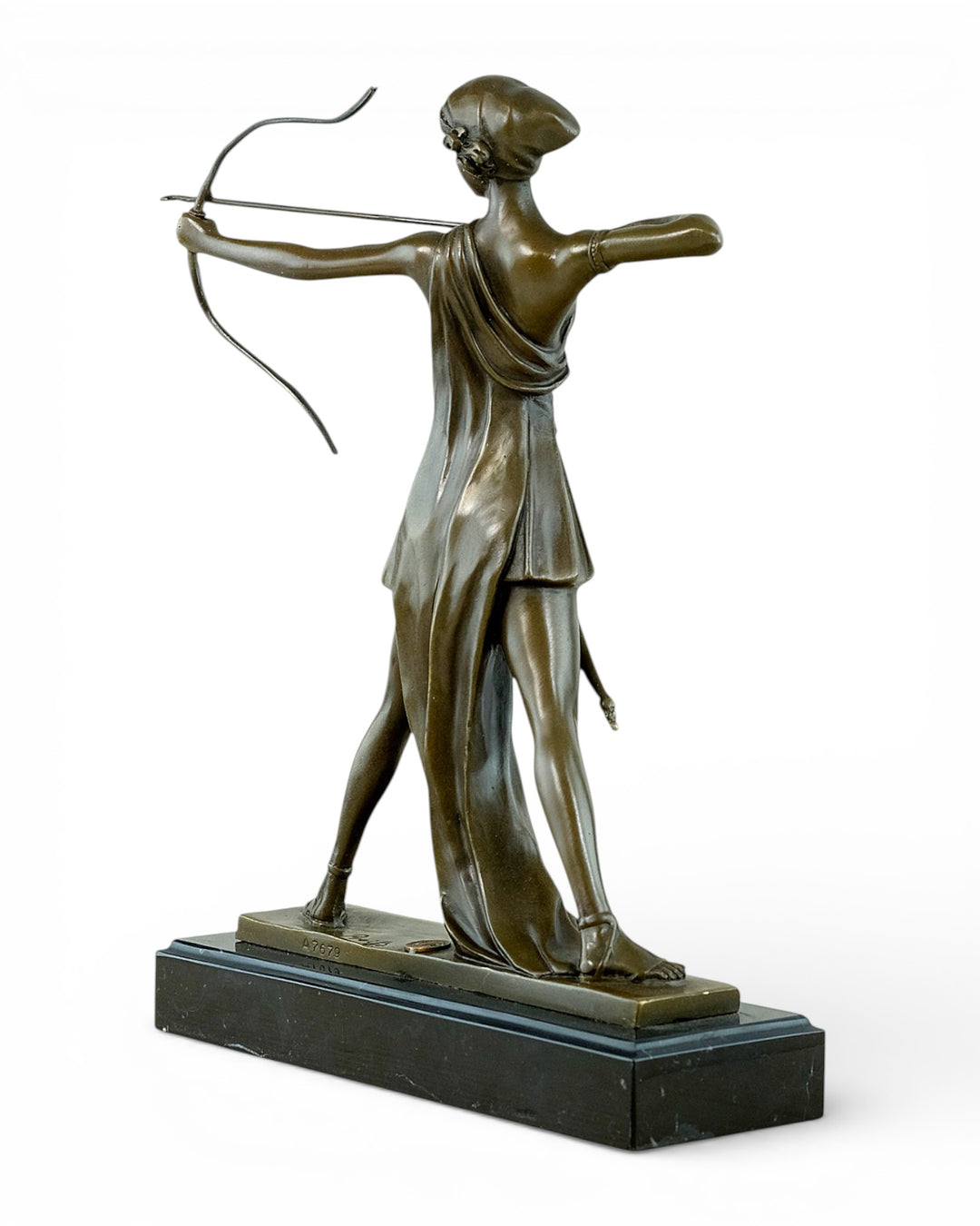 Bronze Diana the Huntress sculpture after Ferdinand Preiss