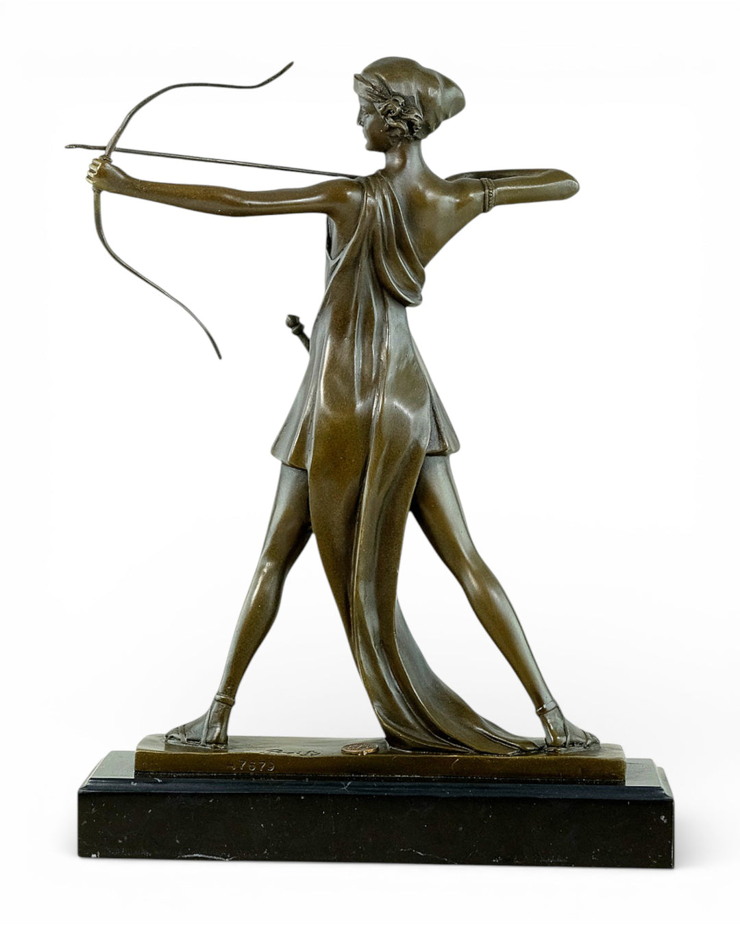 Bronze Diana the Huntress sculpture after Ferdinand Preiss