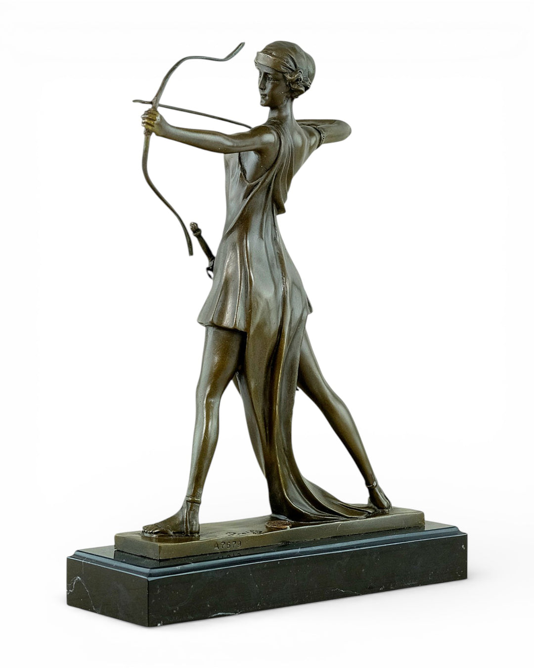 Bronze Diana the Huntress sculpture after Ferdinand Preiss