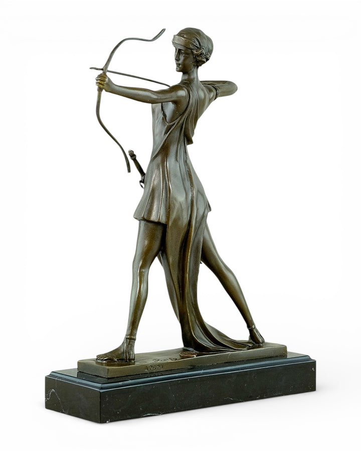 Bronze Diana the Huntress sculpture after Ferdinand Preiss