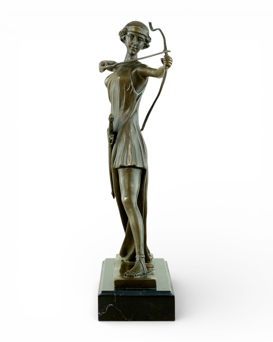Bronze Diana the Huntress sculpture after Ferdinand Preiss