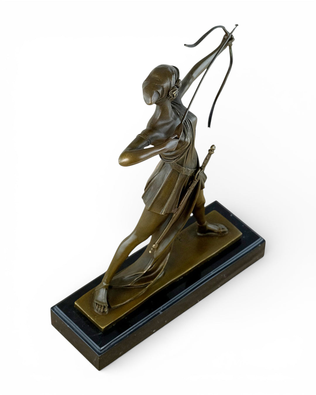 Bronze Diana the Huntress sculpture after Ferdinand Preiss