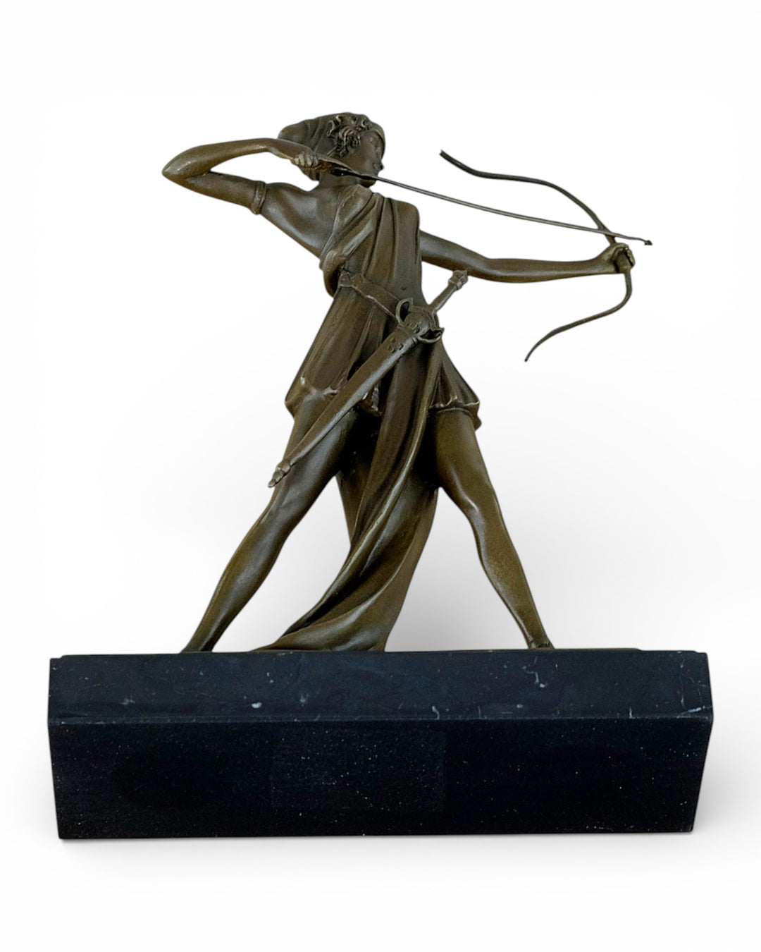 Bronze Diana the Huntress sculpture after Ferdinand Preiss