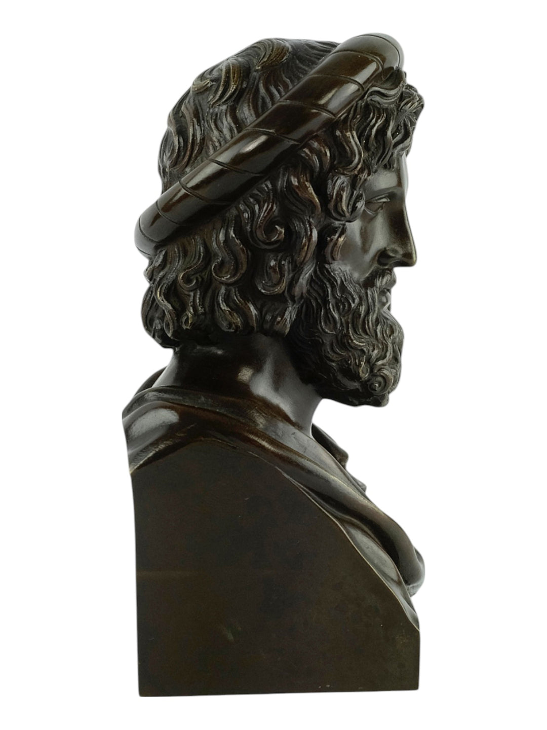 Antiek bronzen beeld van de God van de geneeskunde Asclepius