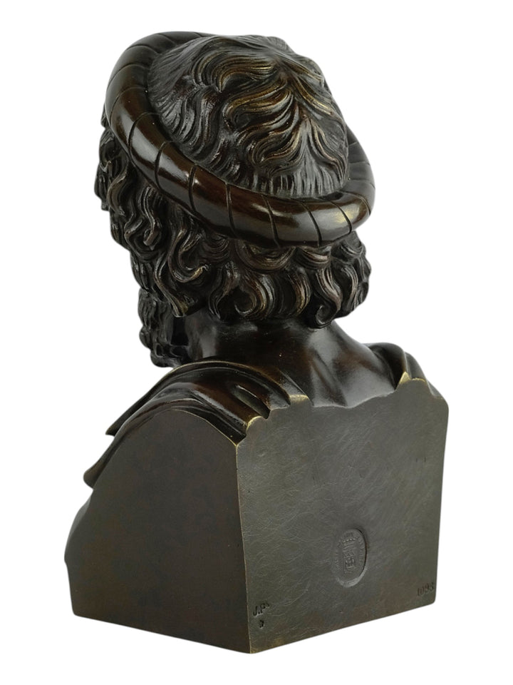 Antiek bronzen beeld van de God van de geneeskunde Asclepius