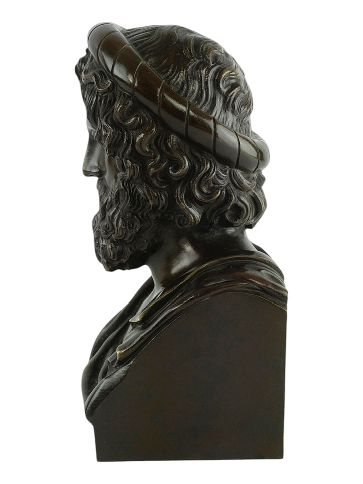 Antiek bronzen beeld van de God van de geneeskunde Asclepius