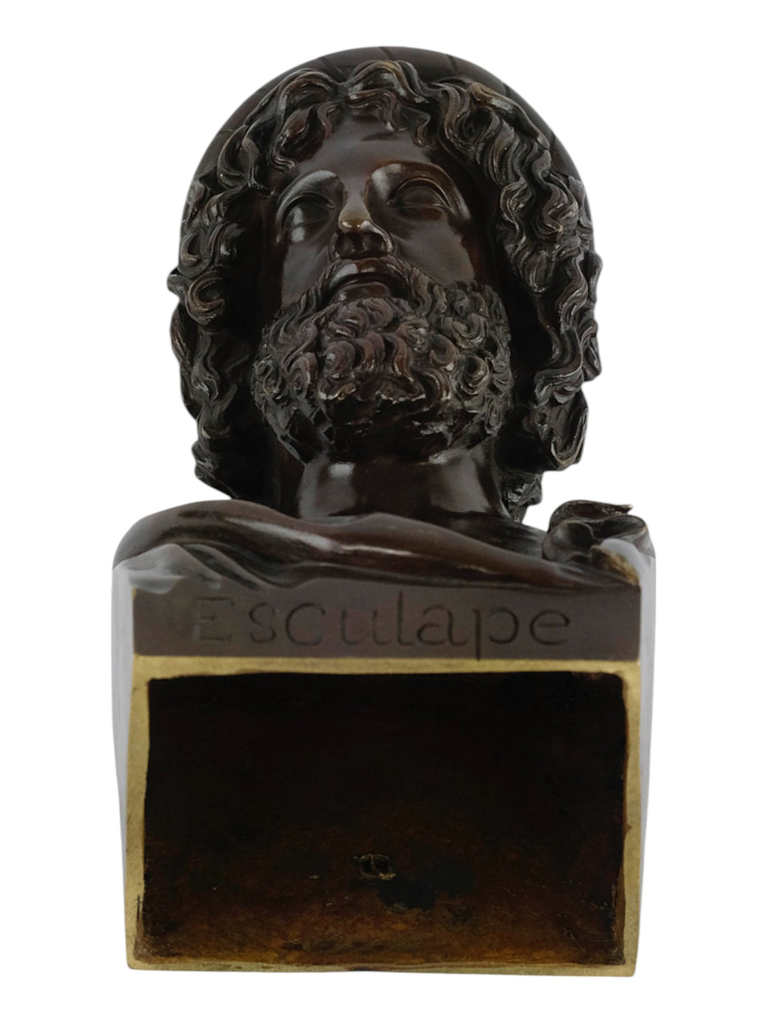 Antiek bronzen beeld van de God van de geneeskunde Asclepius