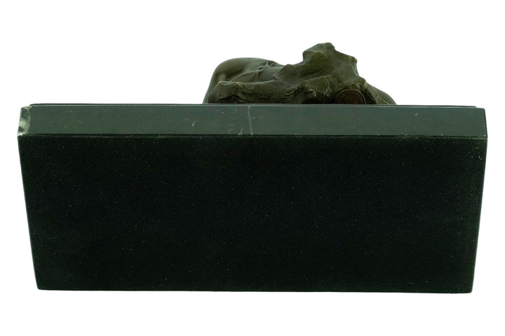 Bronze sculpture of a female sleeping on a rock - inspired by Rodin