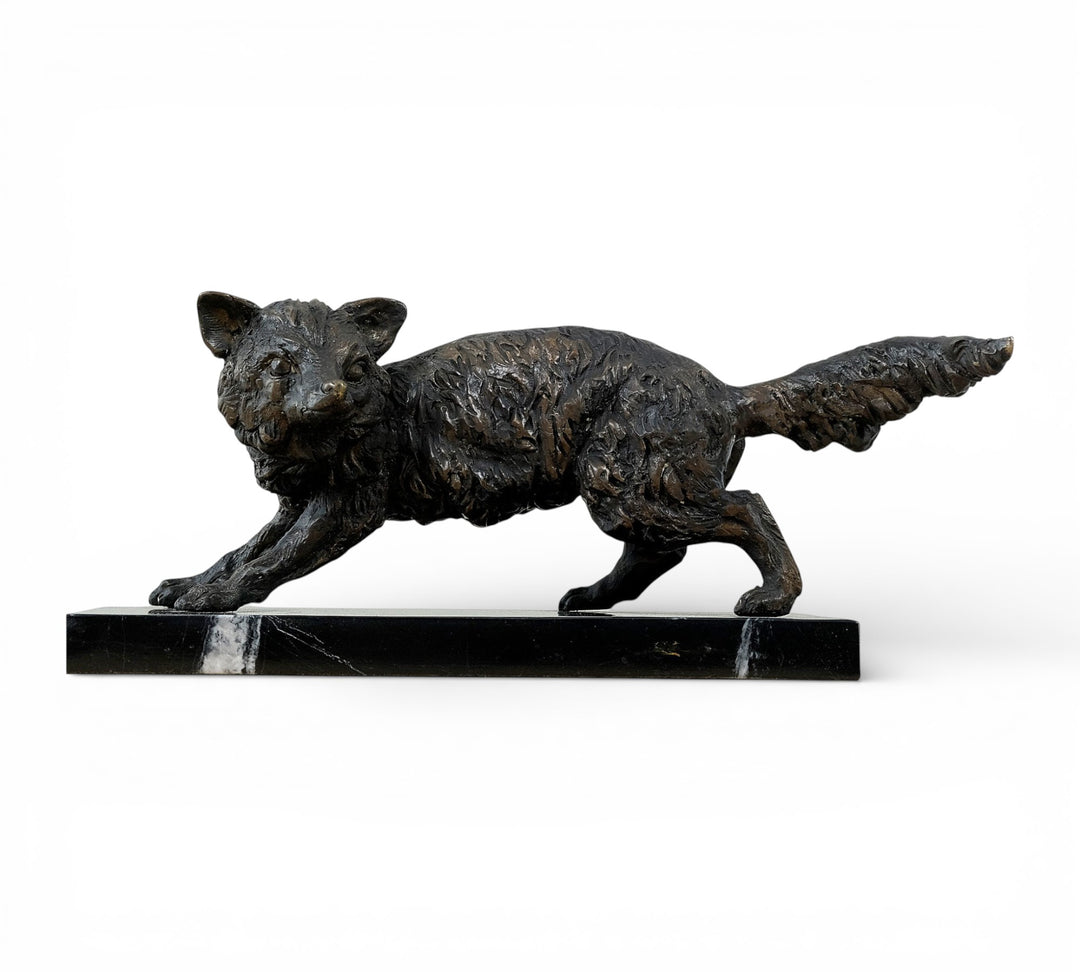 Bronze sculpture of a wiley fox