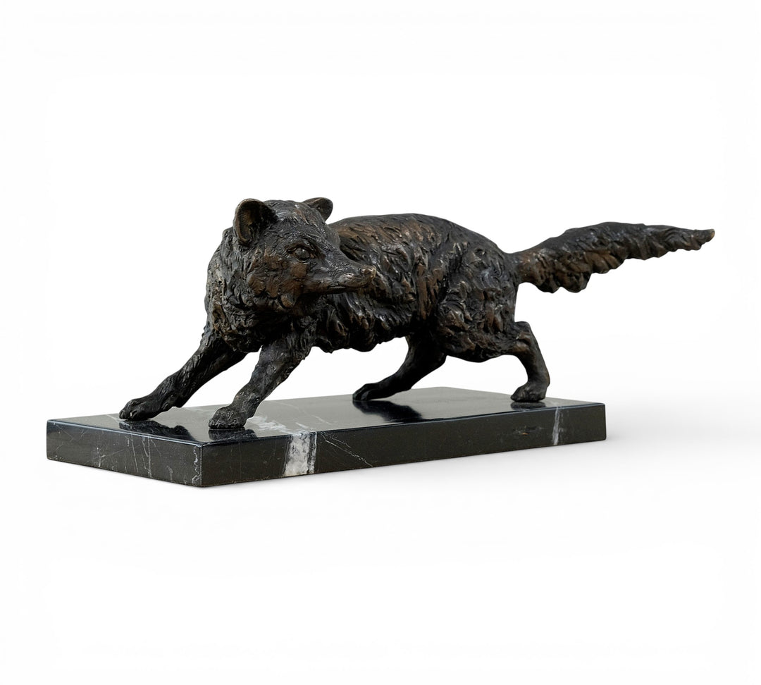 Bronze sculpture of a wiley fox