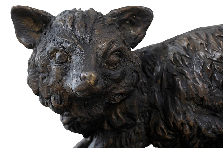 Bronze sculpture of a wiley fox