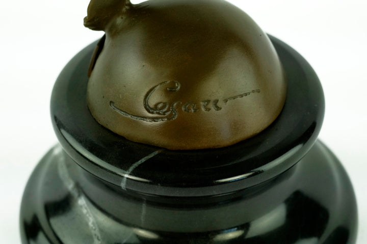 Bronze sculpture of a female dancing gracefully