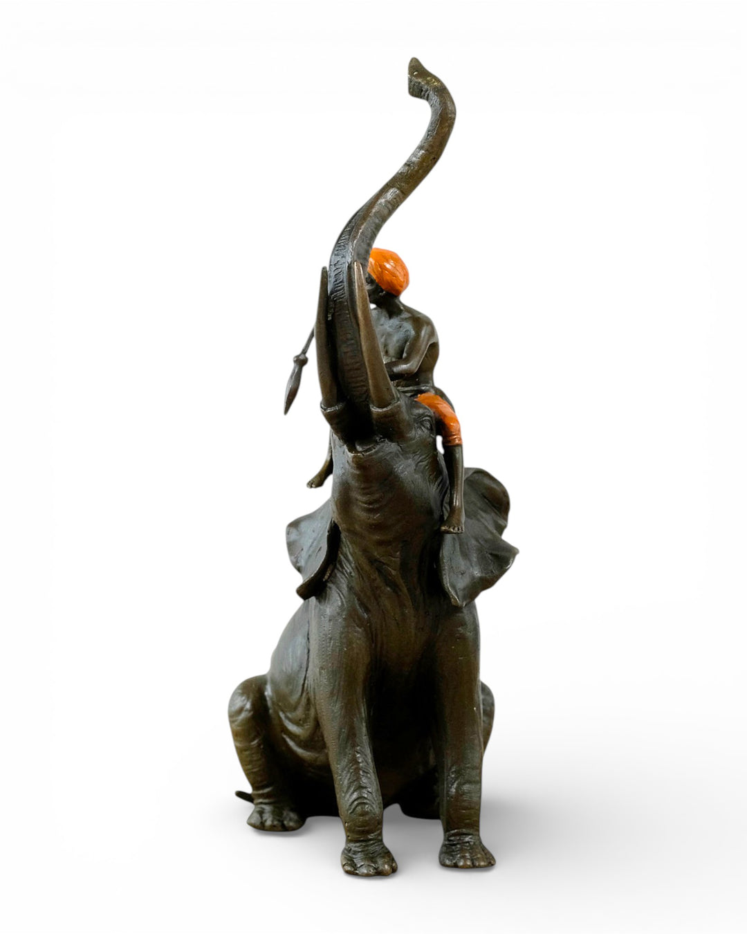 Vienna bronze sculpture of a hunter on an elephant