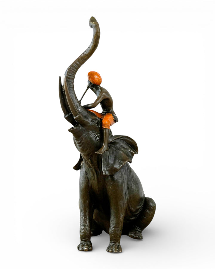 Vienna bronze sculpture of a hunter on an elephant