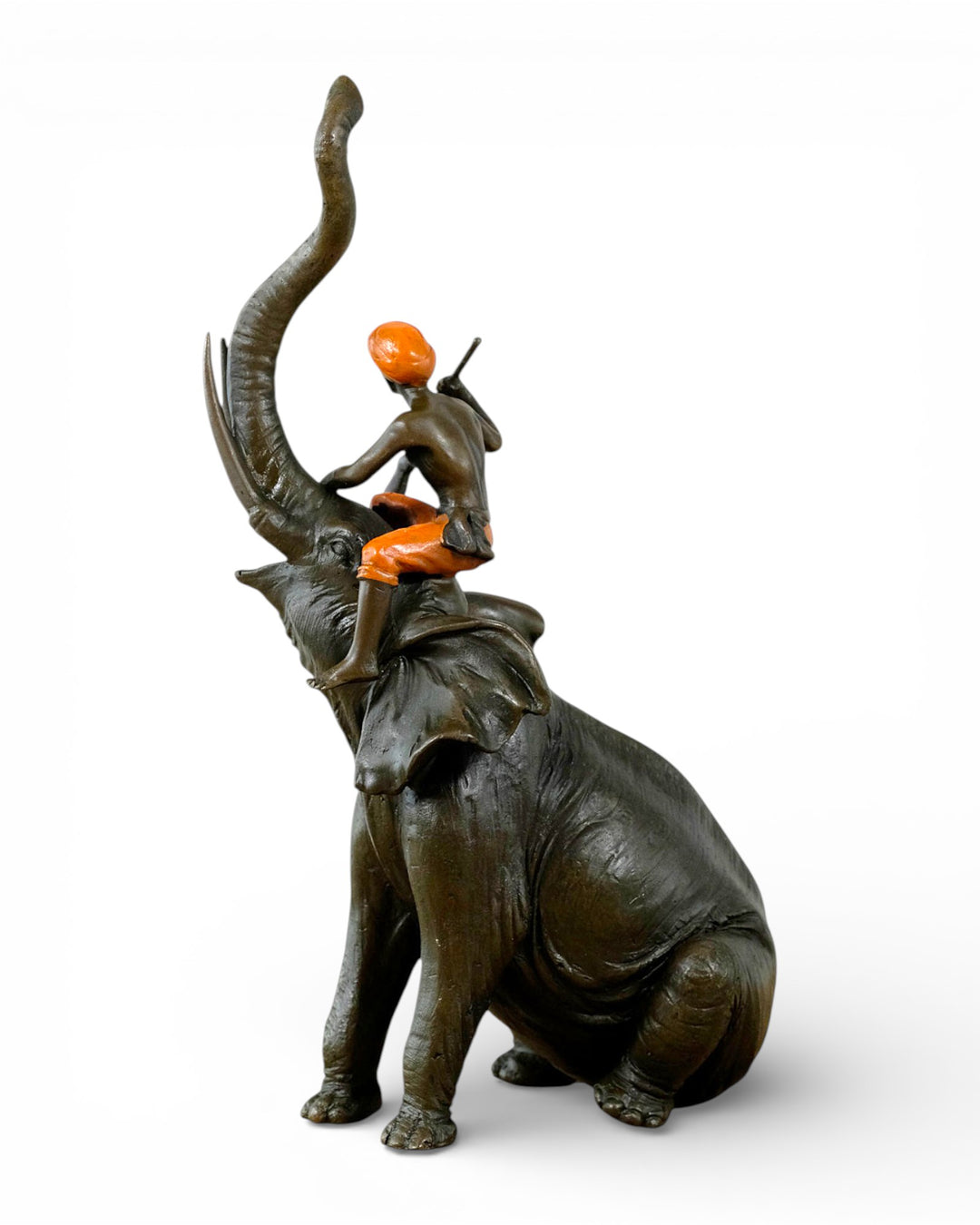 Vienna bronze sculpture of a hunter on an elephant