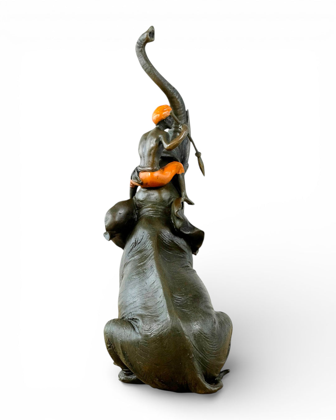 Vienna bronze sculpture of a hunter on an elephant