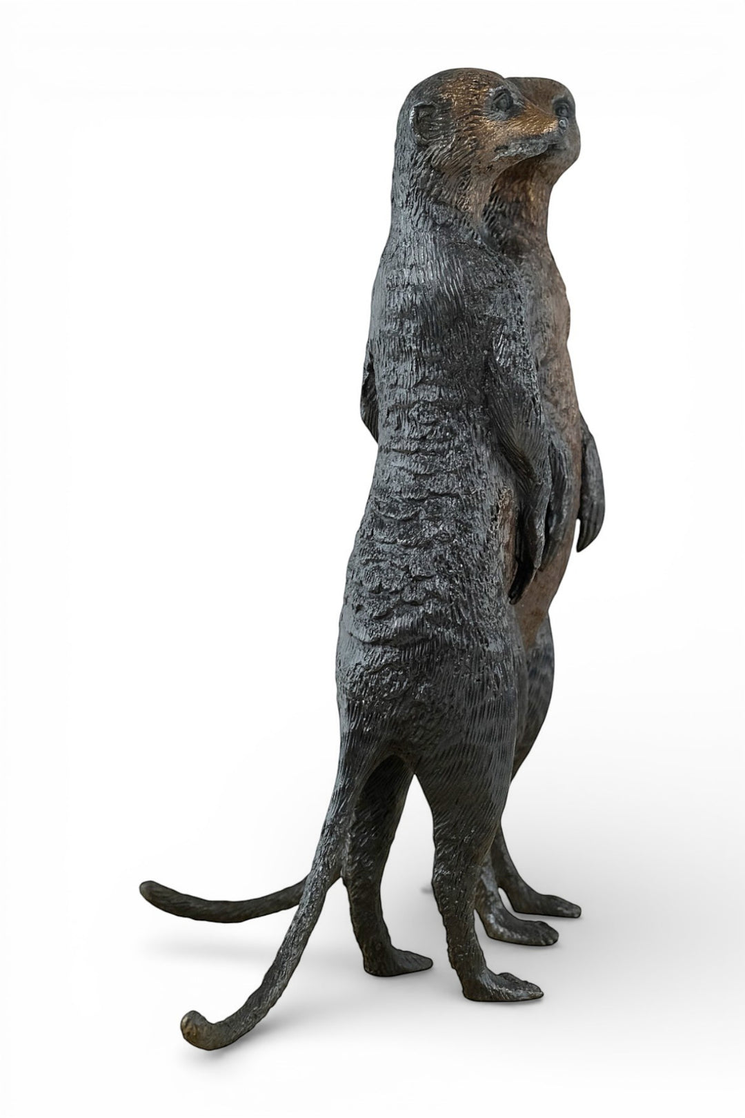 Pair of bronze meerkat sculptures (indoor & outdoor)
