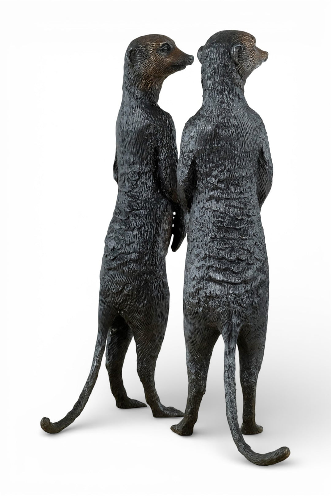 Pair of bronze meerkat sculptures (indoor & outdoor)