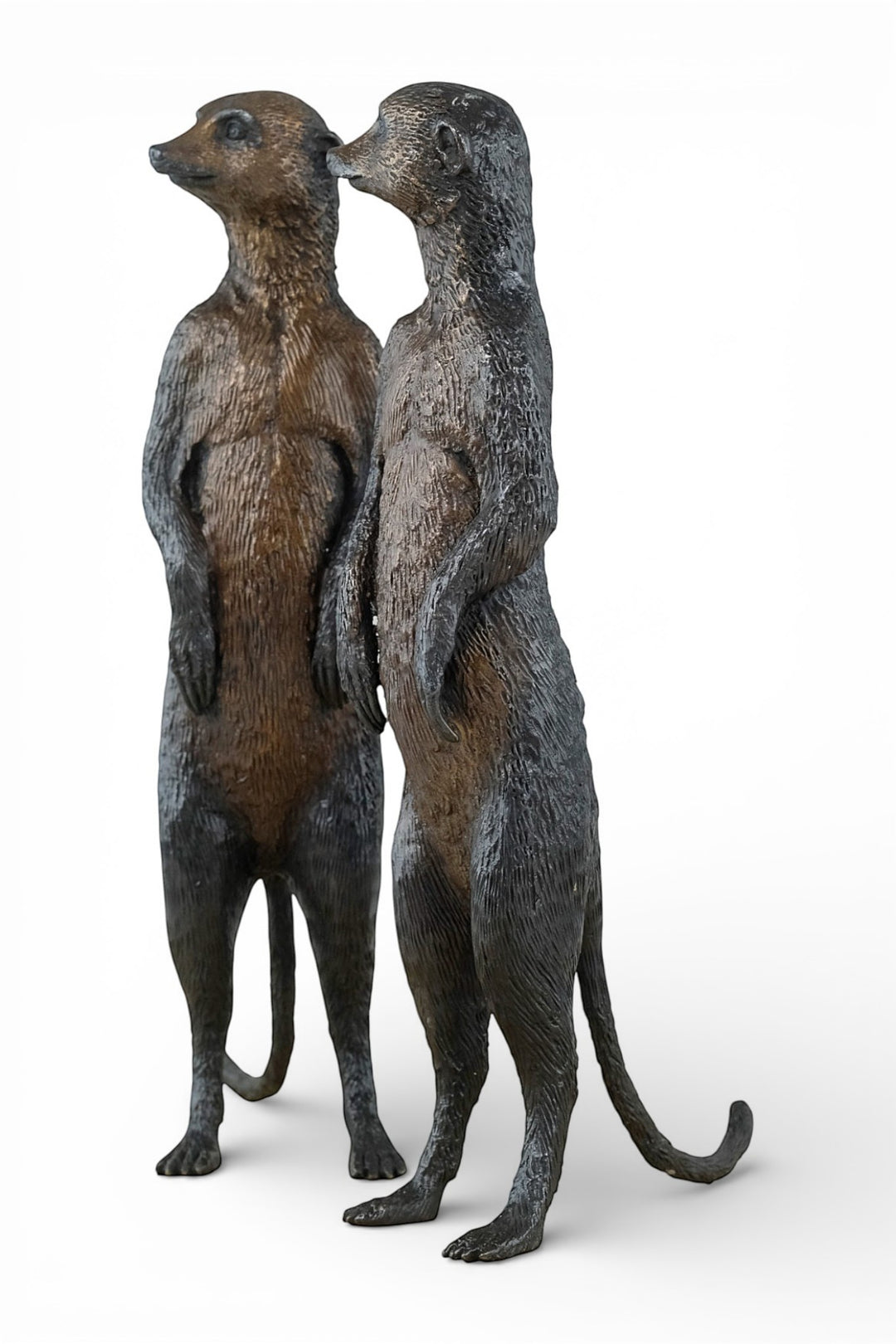 Pair of bronze meerkat sculptures (indoor & outdoor)