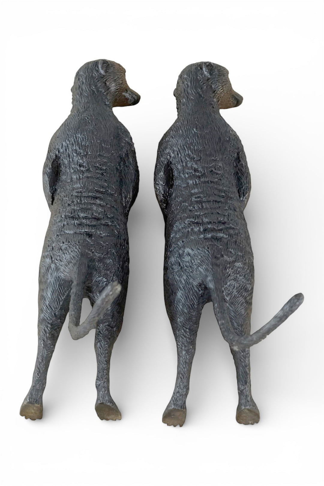 Pair of bronze meerkat sculptures (indoor & outdoor)