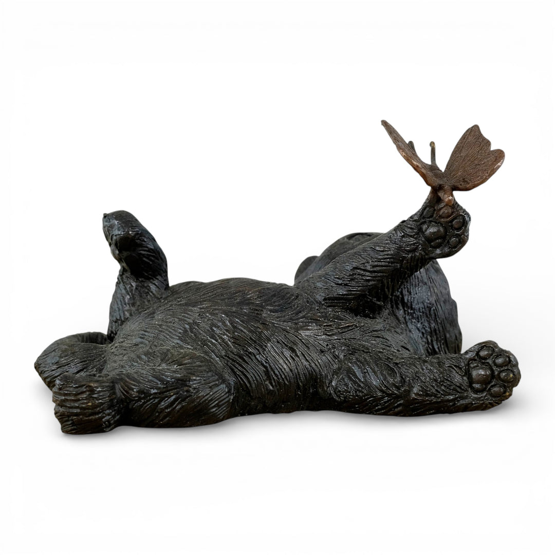 Bronze sculpture of a kitten with a butterfly (indoor & outdoor)