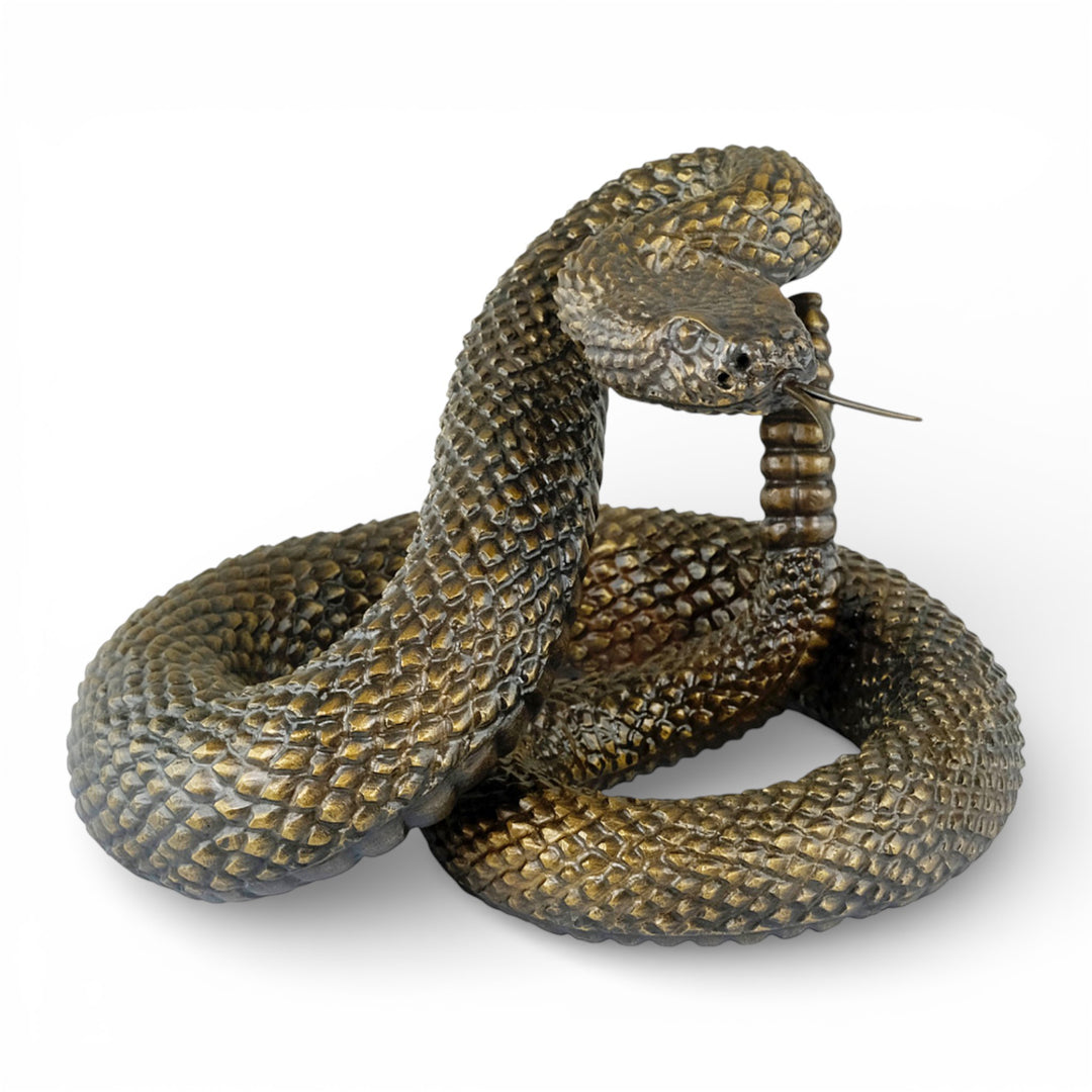 Bronze rattlesnake sculpture