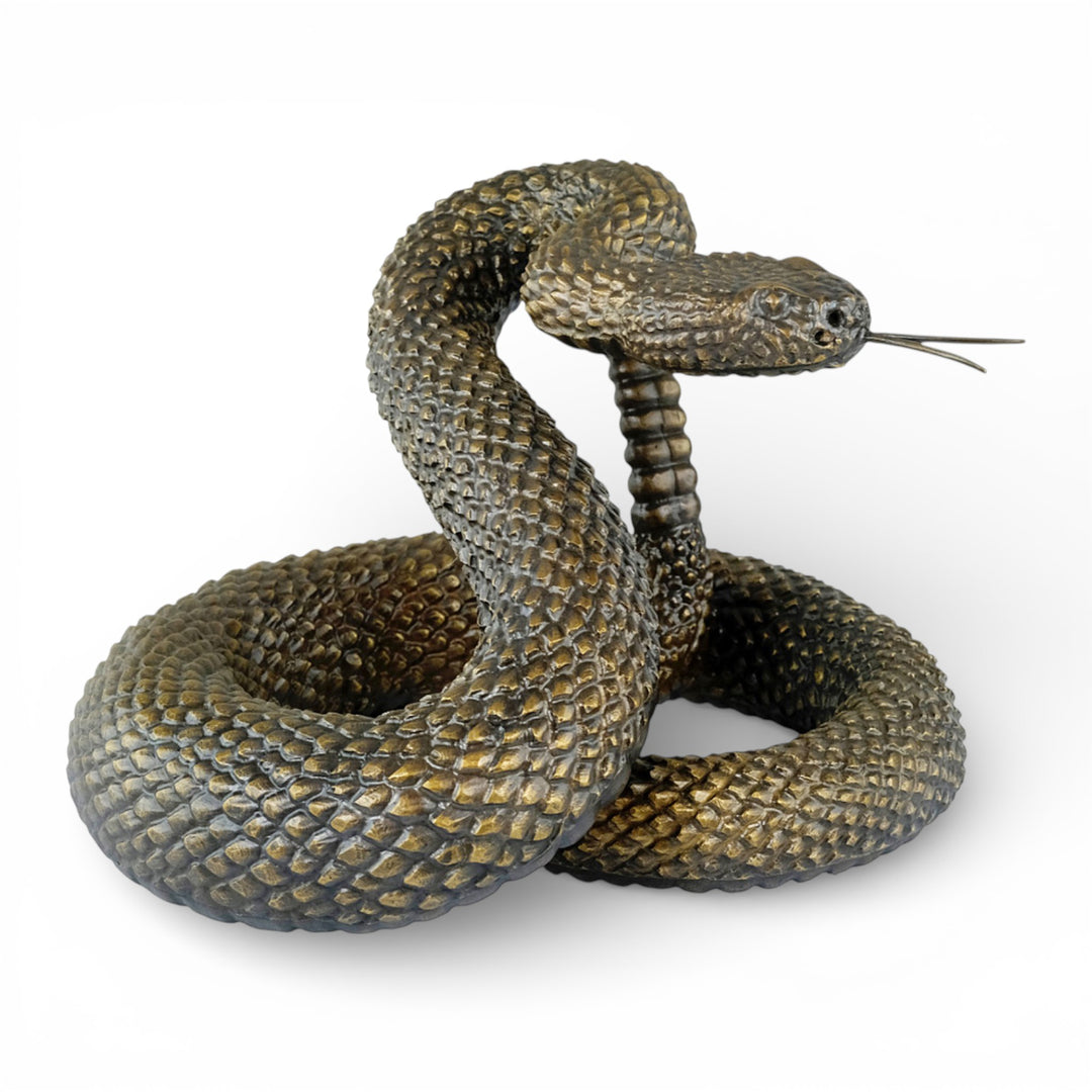 Bronze rattlesnake sculpture
