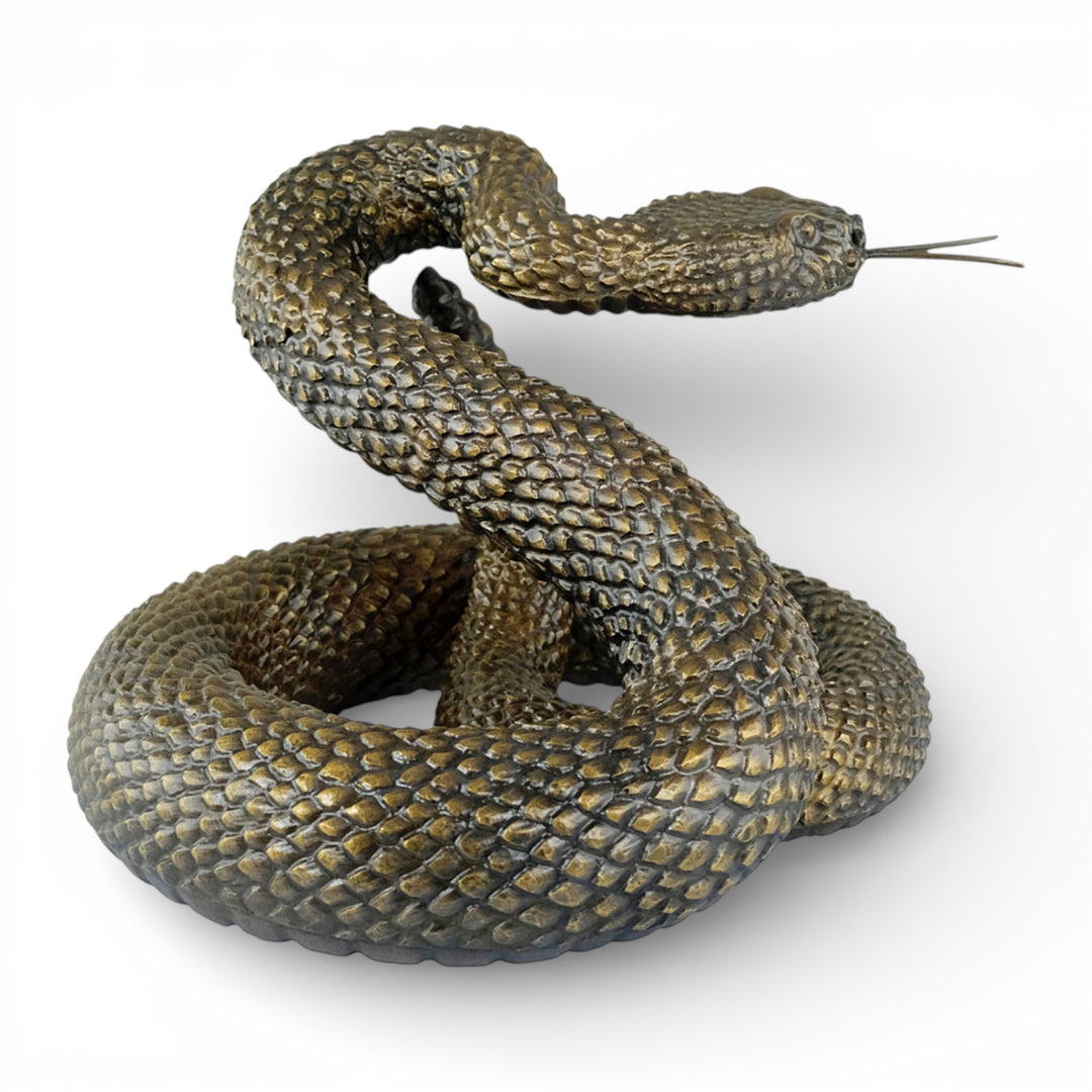 Bronze rattlesnake sculpture