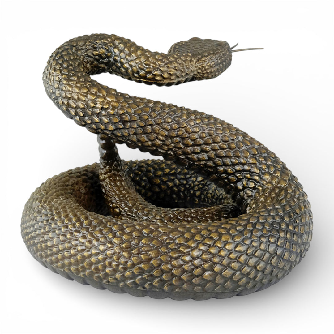 Bronze rattlesnake sculpture