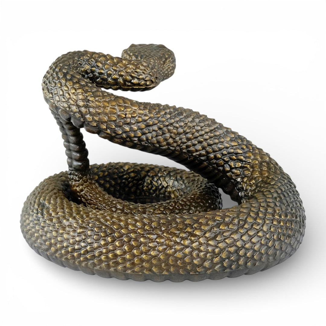 Bronze rattlesnake sculpture